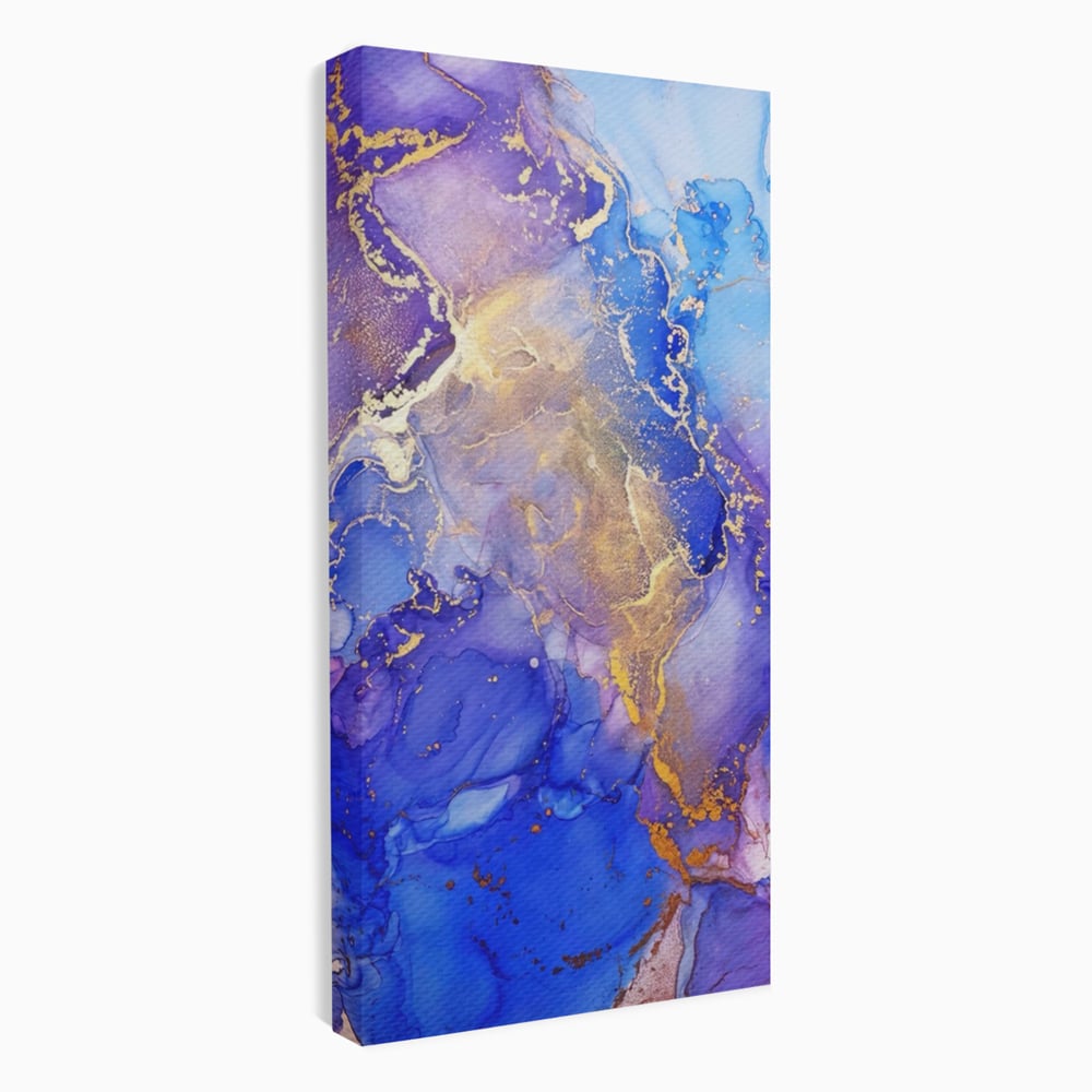 Tablou canvas cu pictura abstracta cu efect de marmura, fara rama, pe sasiu de lemn